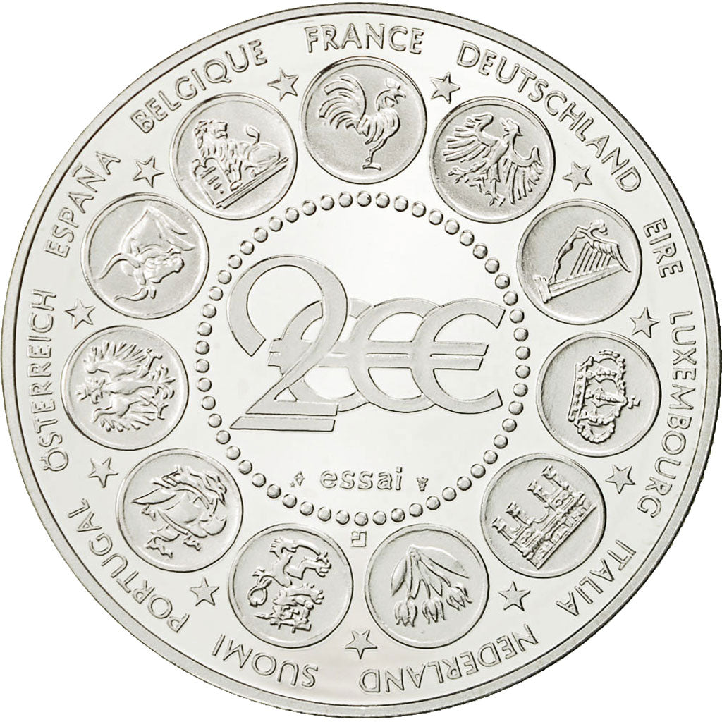 France, Medal, Essai Euro Marianne, 2000, Monnaie de Paris, MS(64), Silver