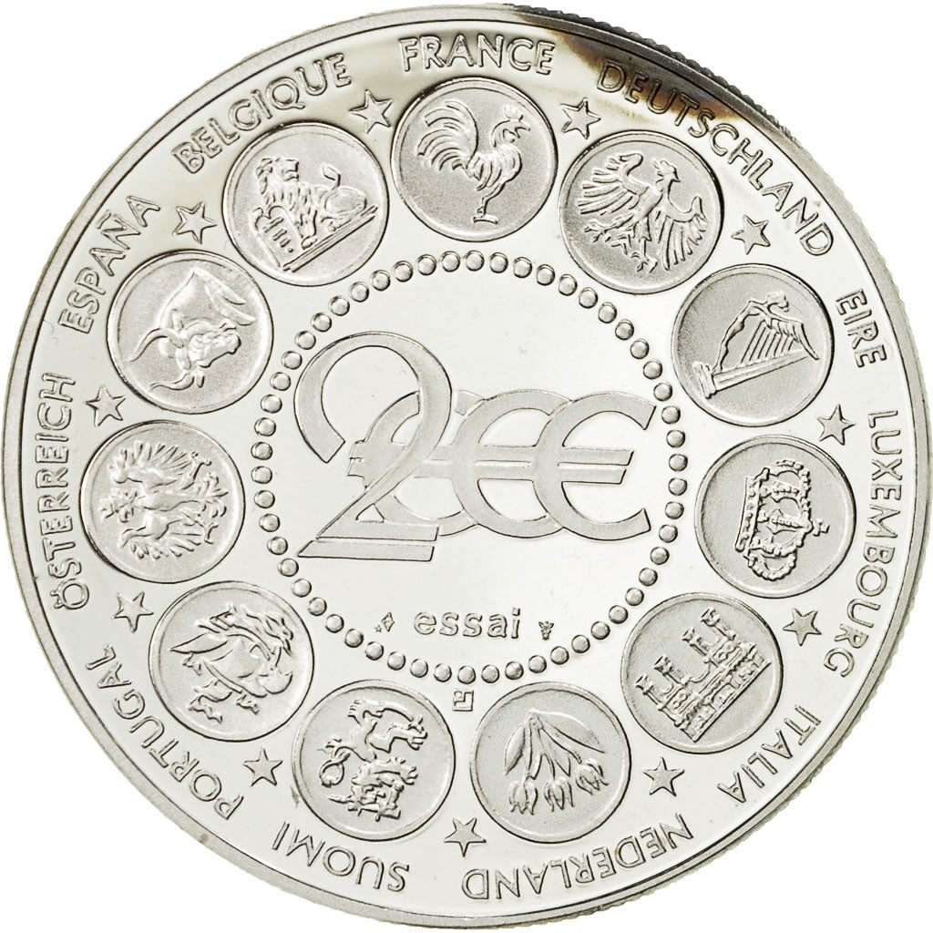 France, Medal, Essai Euro Marianne, 2000, Monnaie de Paris, MS(60-62), Silver