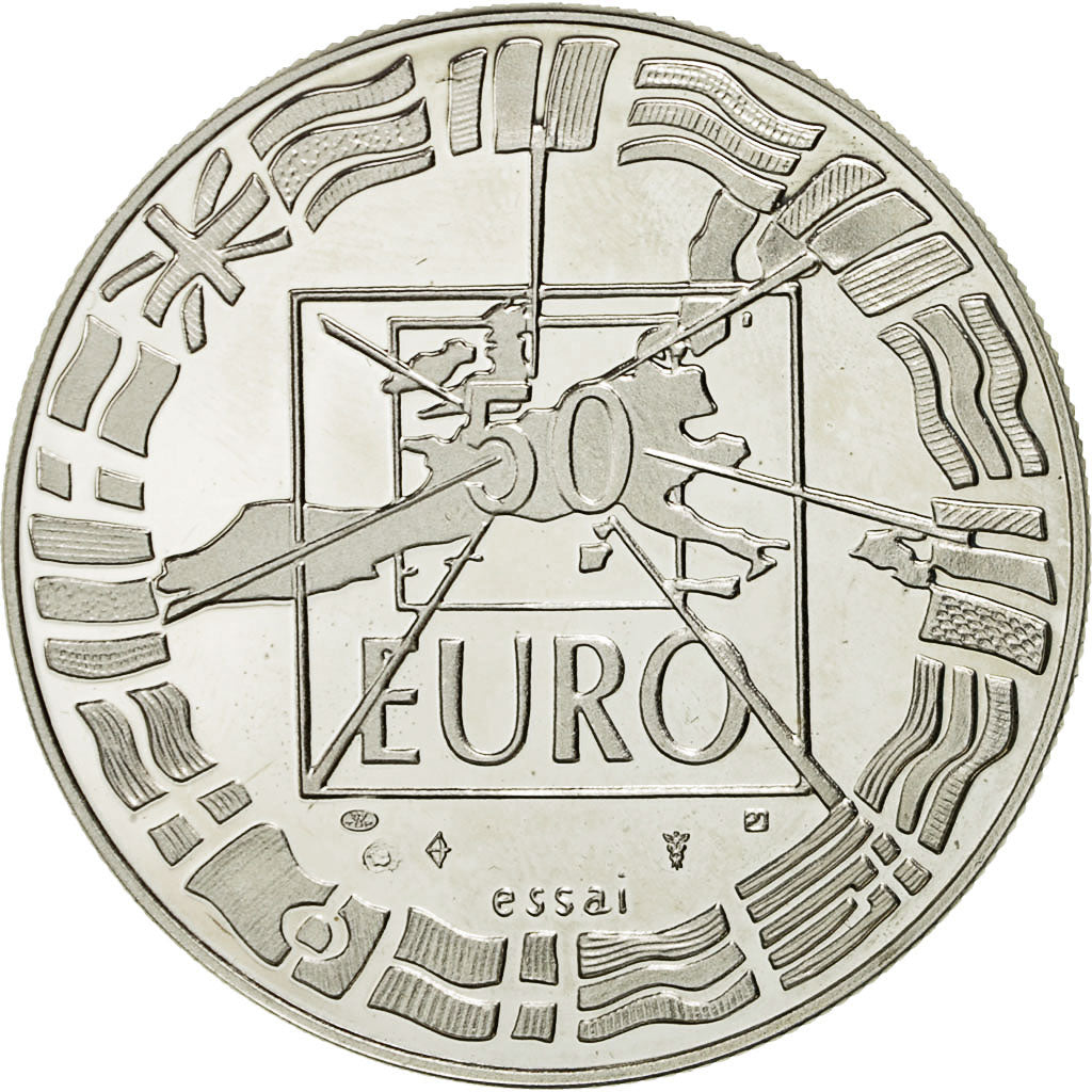 France, Medal, 50 Euro Essai, 1998, Monnaie de Paris, SPL+, Argent