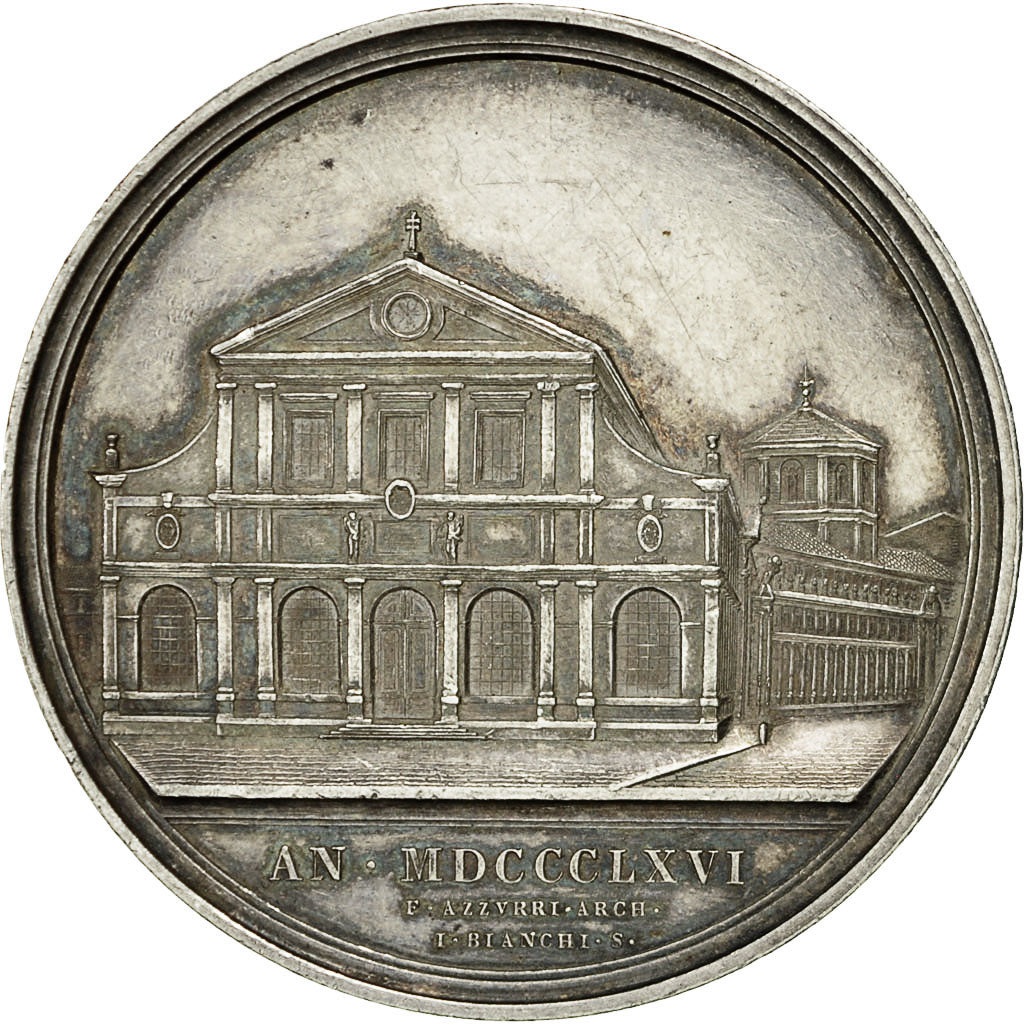 Vatican, Medal, Hopital S.Spirito, Pie IX, 1866, Bianchi, SUP+, Argent
