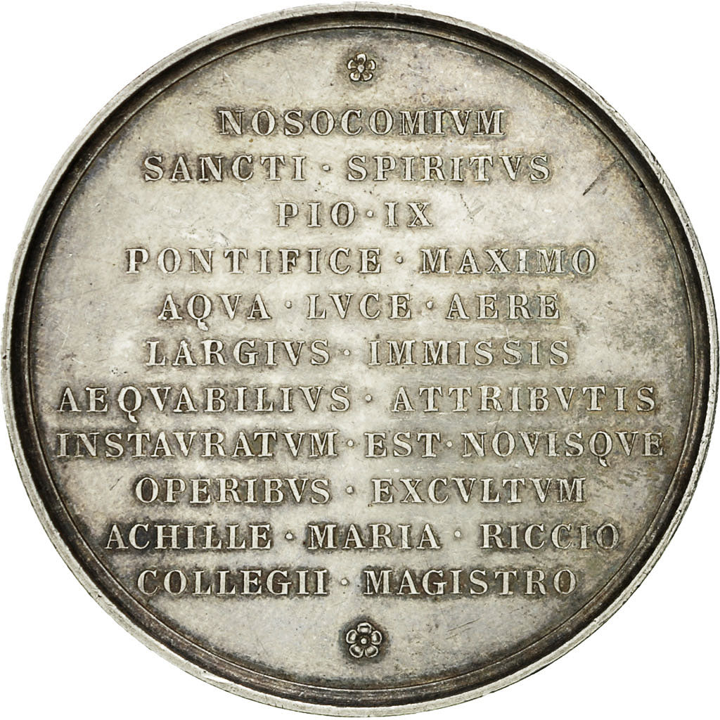 Vatican, Medal, Hopital S.Spirito, Pie IX, 1866, Bianchi, SUP+, Argent