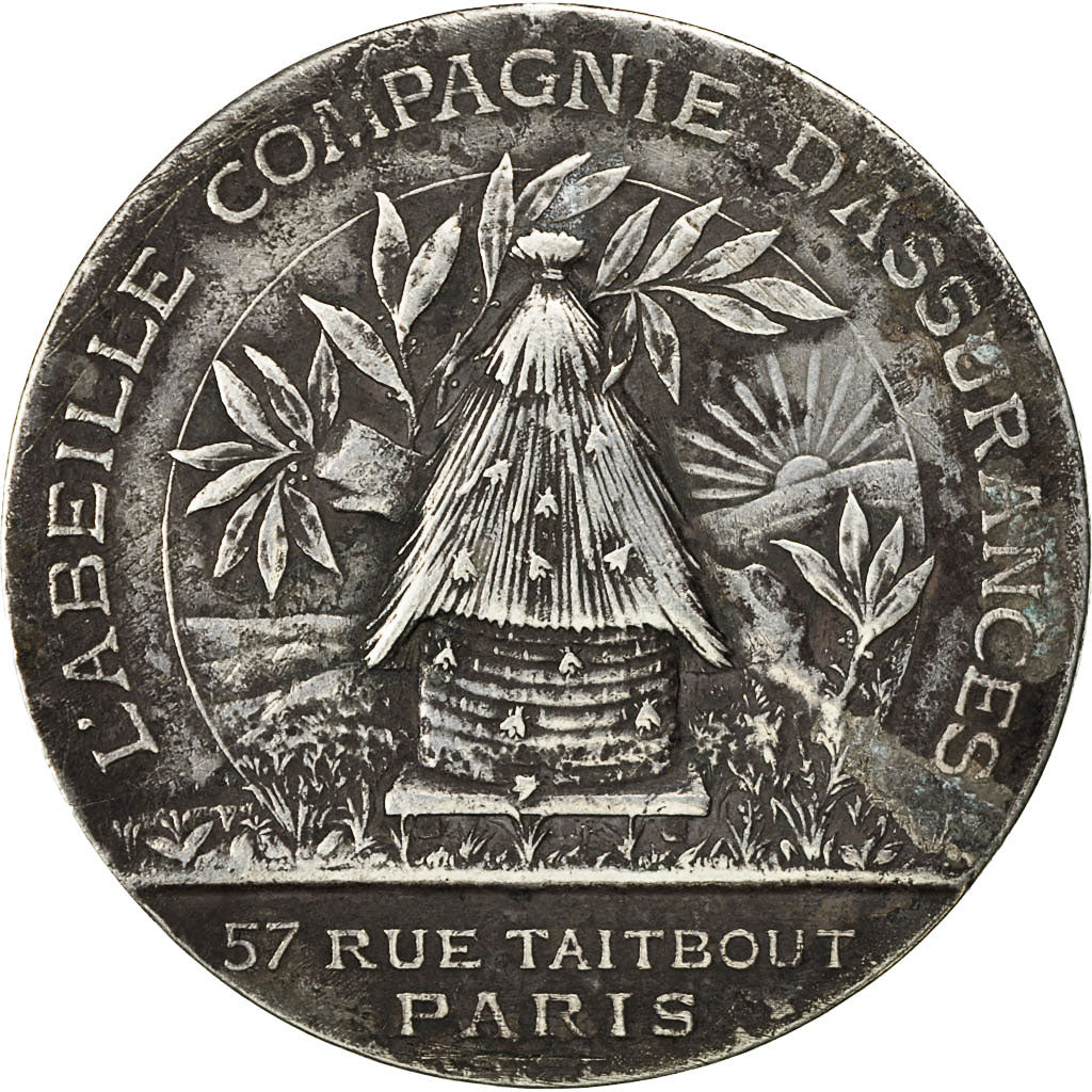 France, Medal, L'Abeille, Compagnie d'Assurance, EF(40-45), Silver