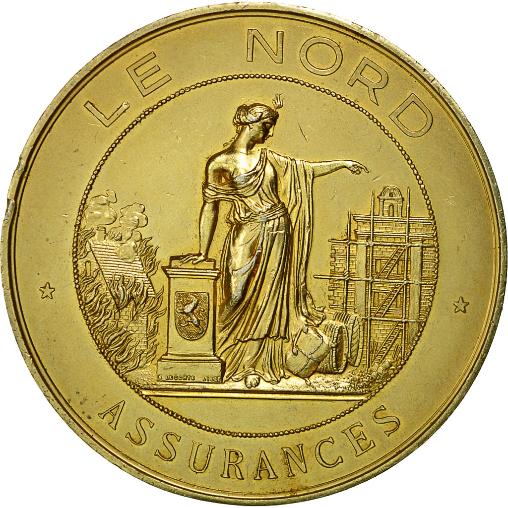France, Medal, Le Nord, Assurances, AU(55-58), Vermeil