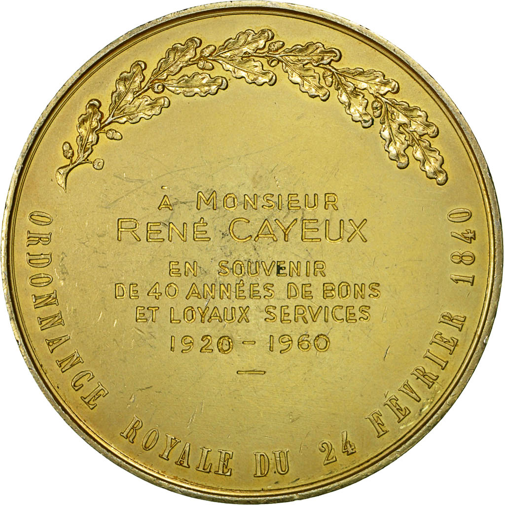 France, Medal, Le Nord, Assurances, AU(55-58), Vermeil