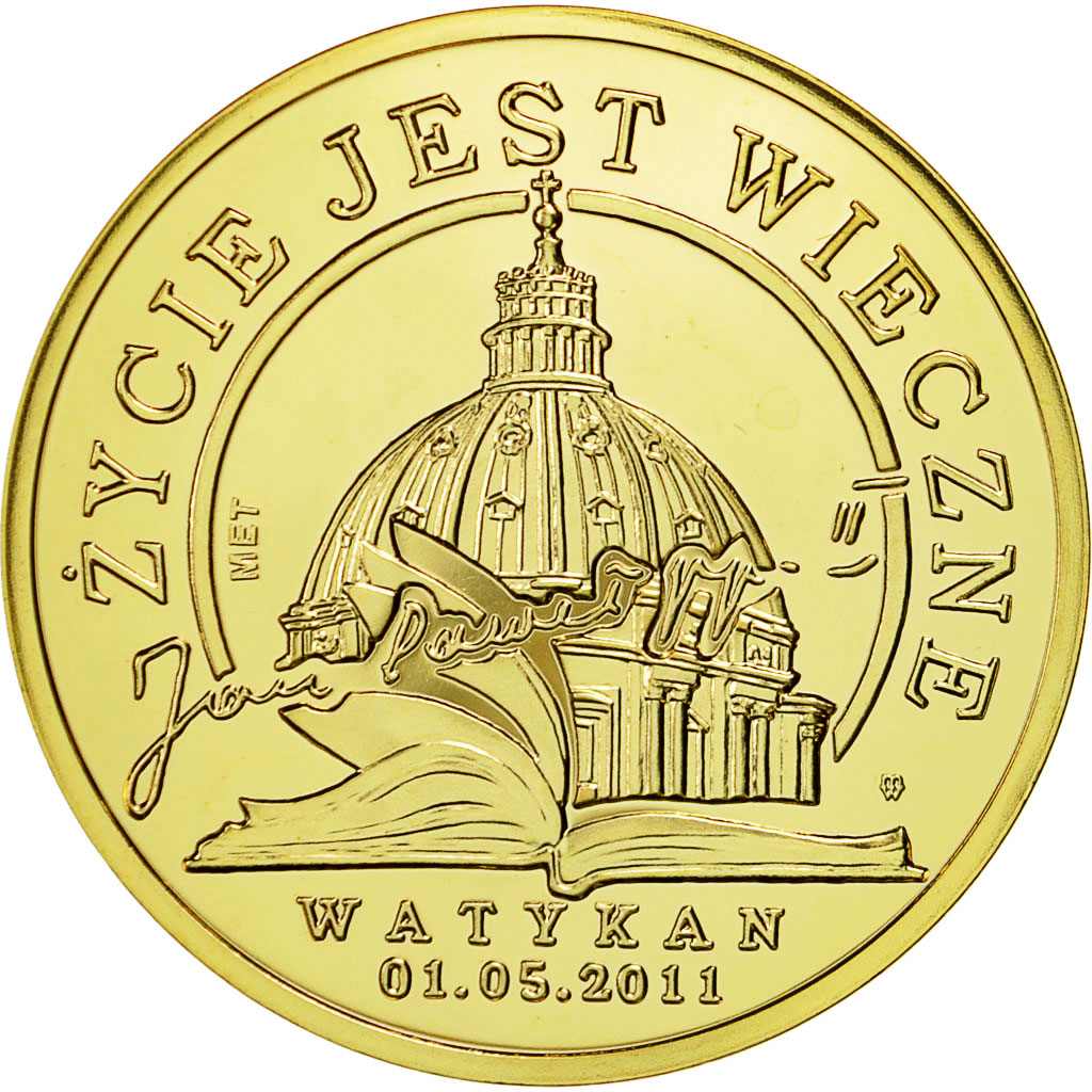 Vatican, Medal, Pape Jean Paul II, MS(64), Copper Gilt