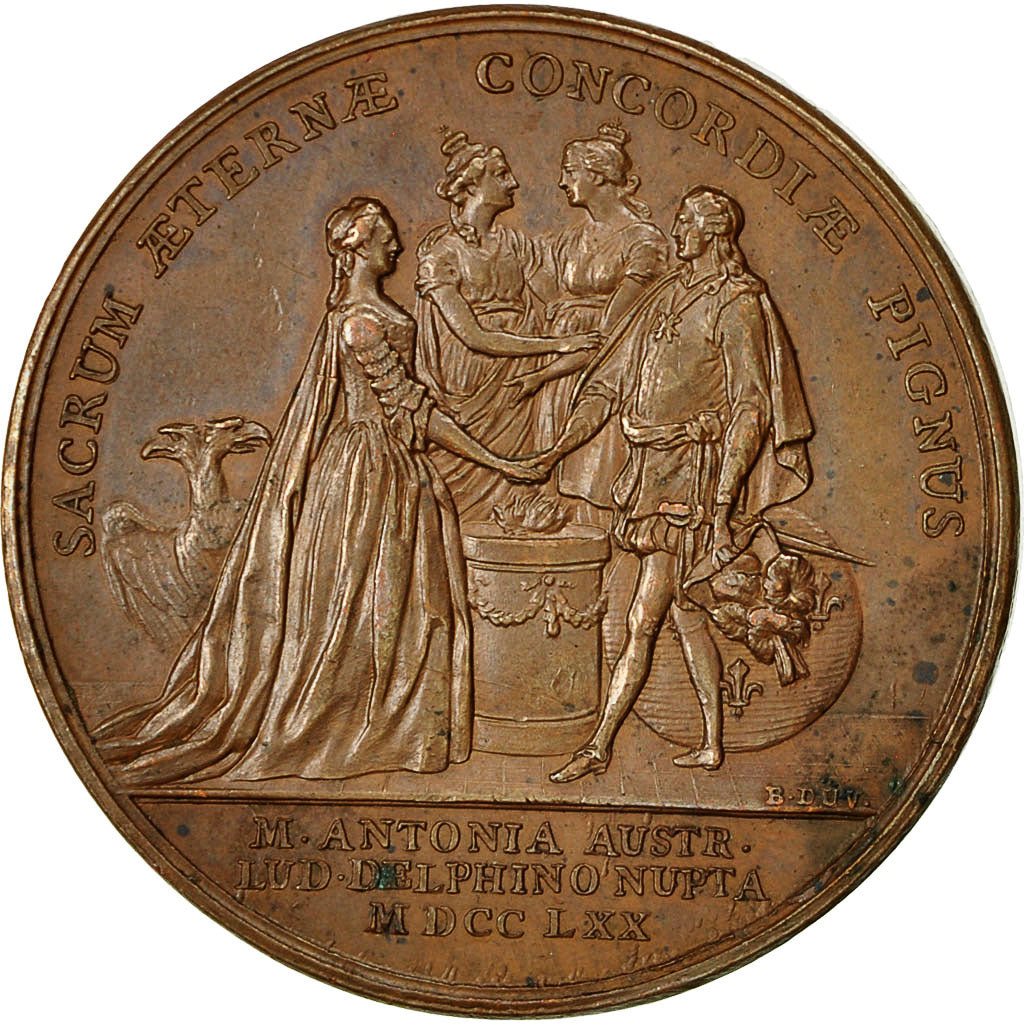 Frankrijk, Medal, Louis XV, Mariage du Dauphin Louis XVI, 1770, Duvivier, PR+