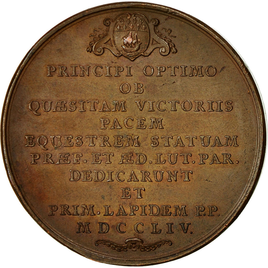 France, Medal, Première Pierre de la Statue Equestre de Louis XV à Paris