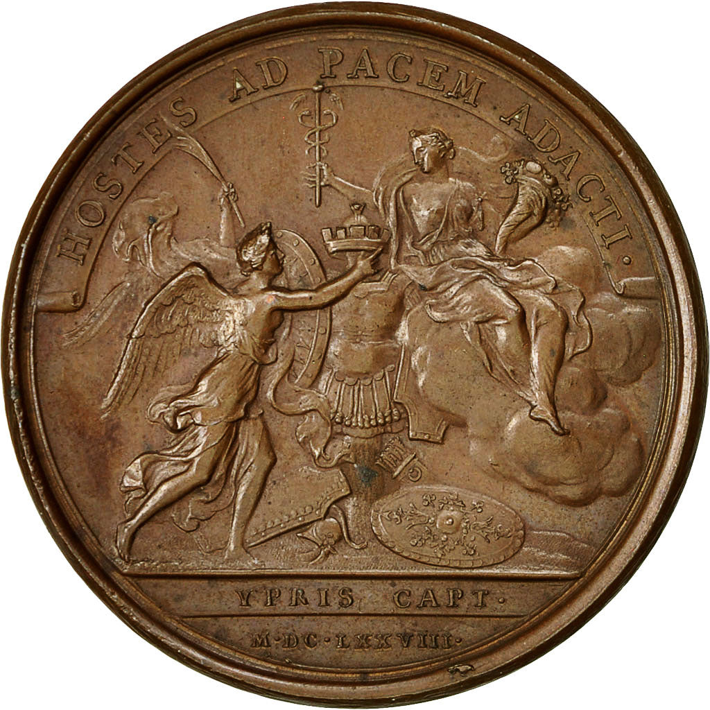 France, Medal, Louis XIV, Prise d'Ypres par l'Armée Française, 1678, Mauger