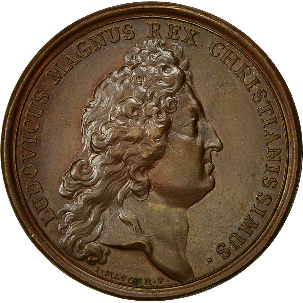 Francia, Medal, Louis XIV, Remise aux Espagnols des Contributions, 1684, Mauger