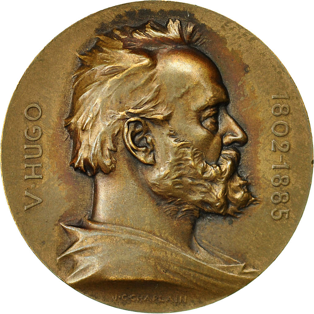 Francja, Medal, Victor Hugo, Souvenir du Centenaire, Chaplain, MS(60-62), Bronze