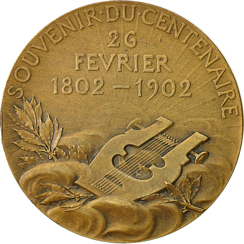 Francja, Medal, Victor Hugo, Souvenir du Centenaire, Chaplain, MS(60-62), Bronze