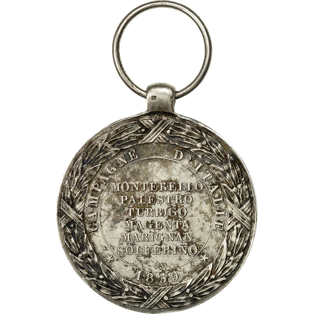 Frankreich, Medal, Napoléon III, Campagne d'Italie, 1859, Barre, VZ+, Silber