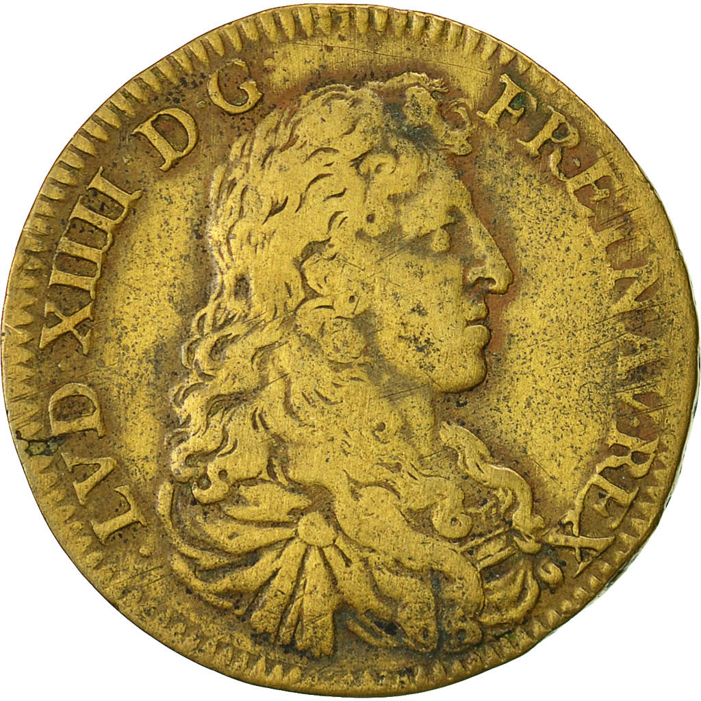 France, Token, Louis XIV, Le Roi Soleil, EF(40-45), Brass