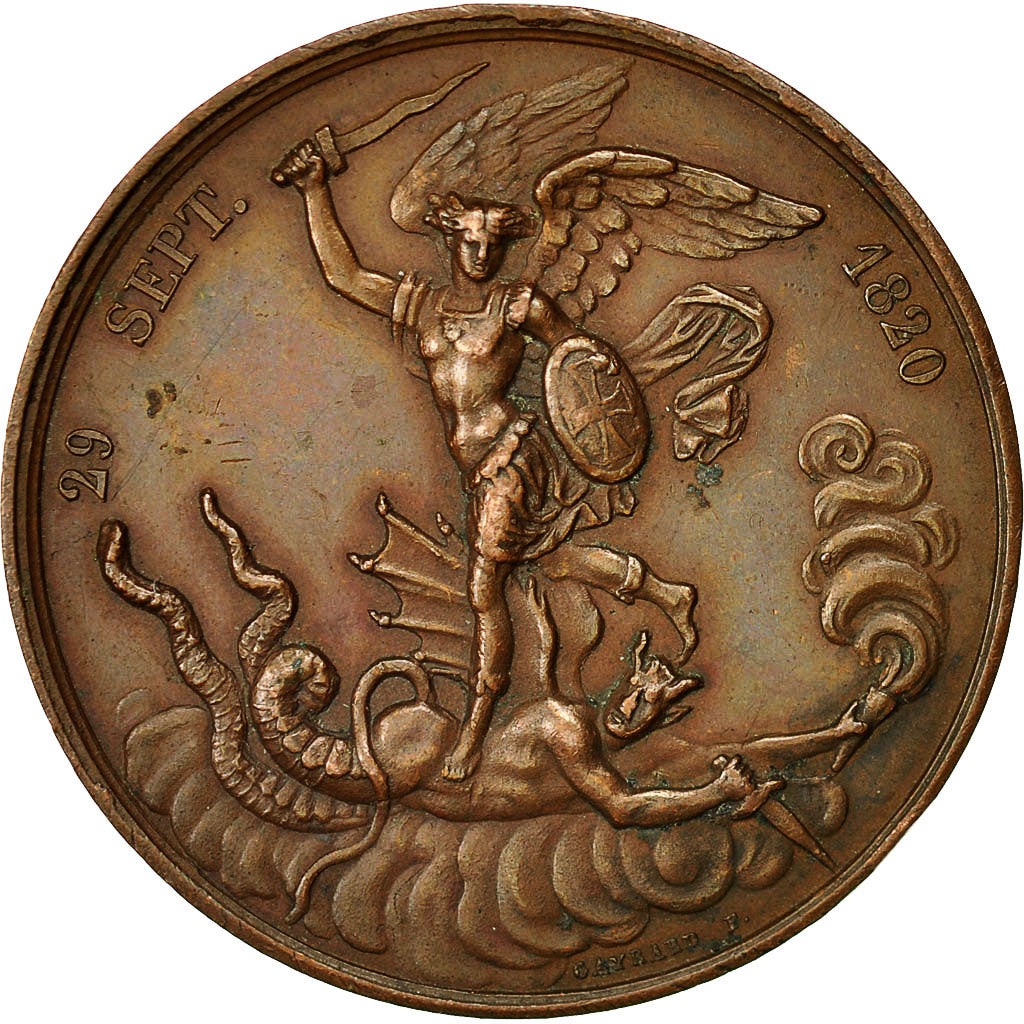 France, Medal, Naissance du Comte de Chambord, 1820, Gayrard, MS(60-62), Bronze