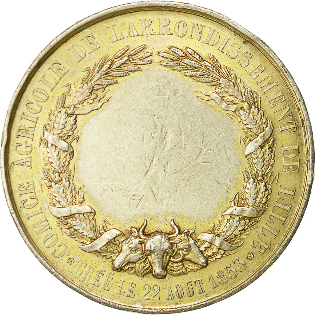 France, Medal, Comice Agricole de l'Arrondissement de Lille, 1854, Lecomte