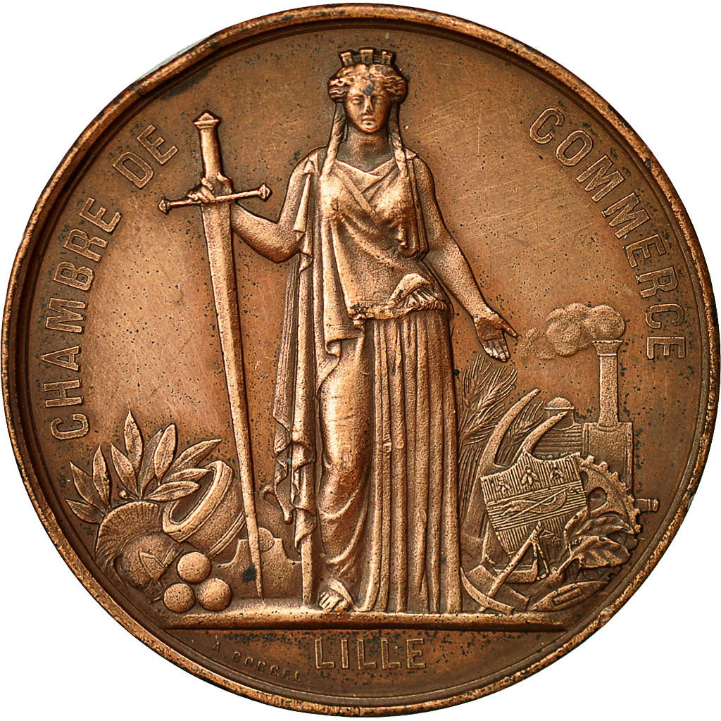 Francja, Medal, Napoléon III, Visite à Lille, 1867, Chaplain, MS(60-62)