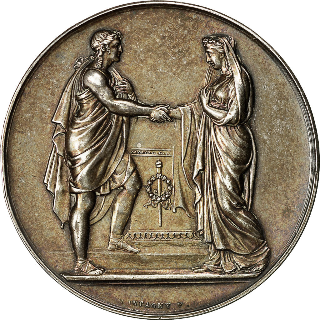 France, Medal, Médaille de mariage, 1897, Montagny, MS(60-62), Silver