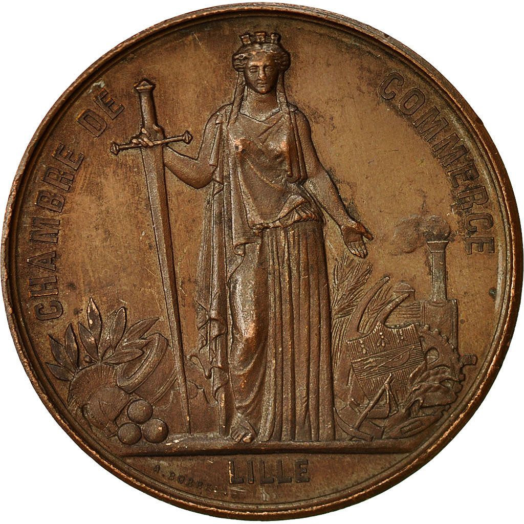 France, Medal, Napoléon III, Visite à Lille, 1867, Chaplain, MS(60-62), Copper