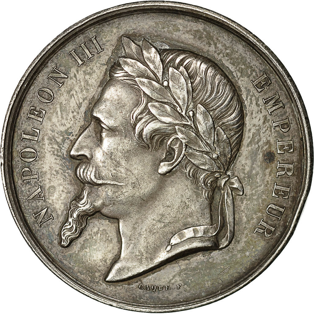 France, Medal, Napoléon III, Chambre de Commerce de Lille, Caqué, MS(60-62)