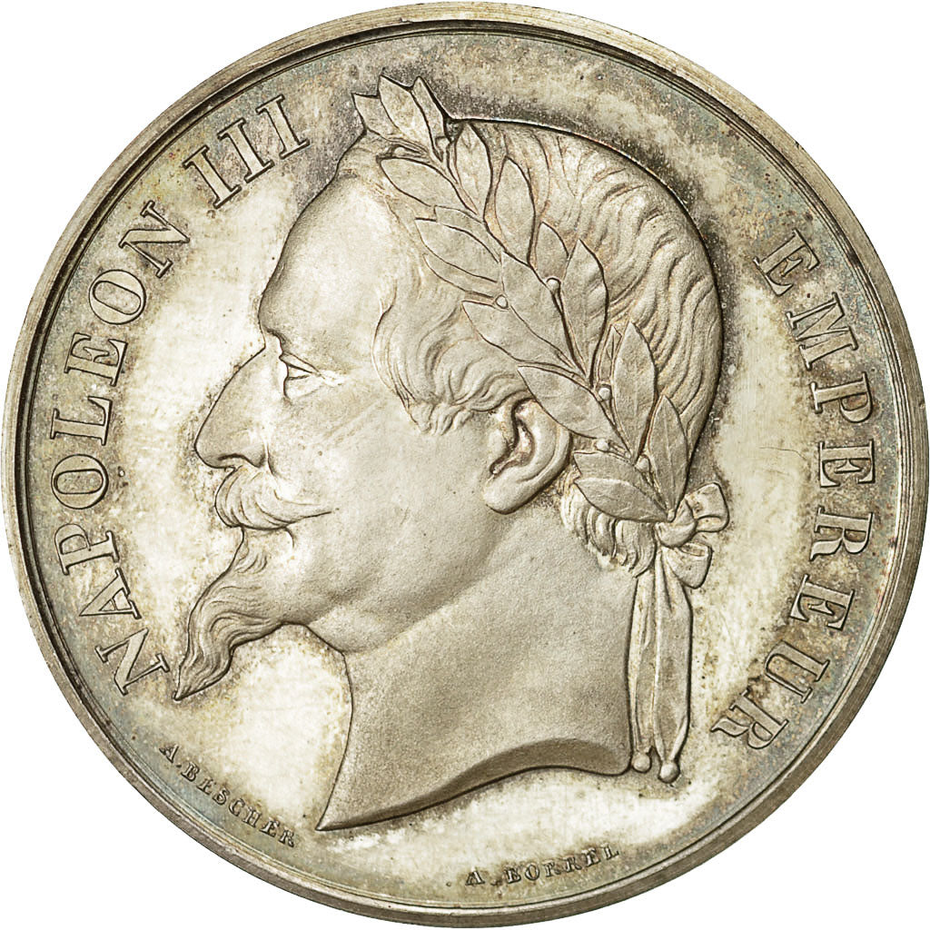 France, Medal, Napoléon III, Comice Agricole de Lapalisse, 1868, Borrel, SPL