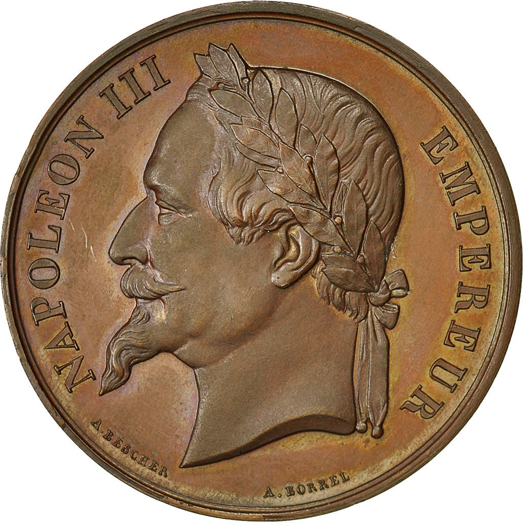 France, Medal, Napoléon III, Foire de Varennes sur Allier, Borrel, SPL, Cuivre