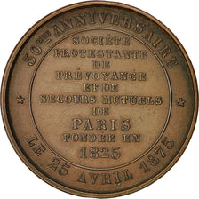 France, Medal, Société Protestante de Prévoyance de Paris, 1875, AU(55-58)