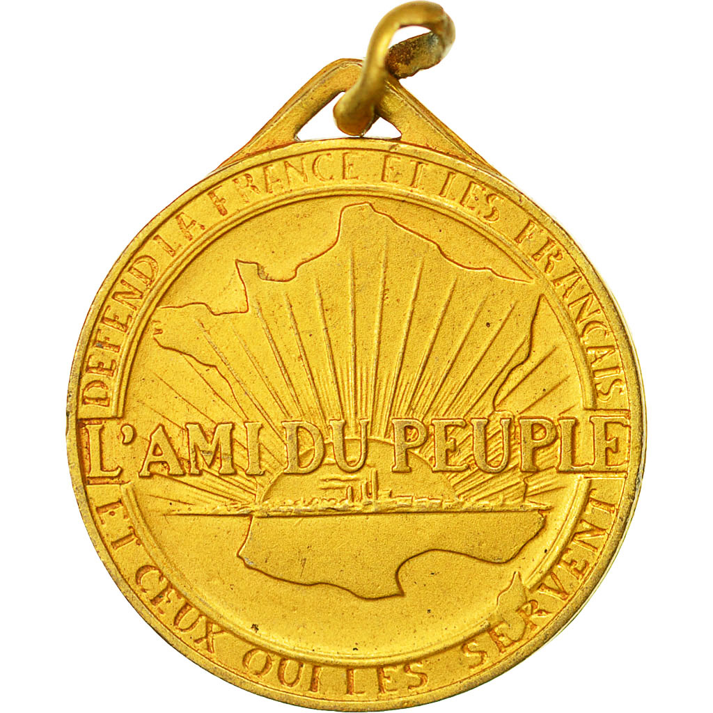 France, Medal, Militaire, L'Ami du Peuple, MS(60-62), Gilt Bronze