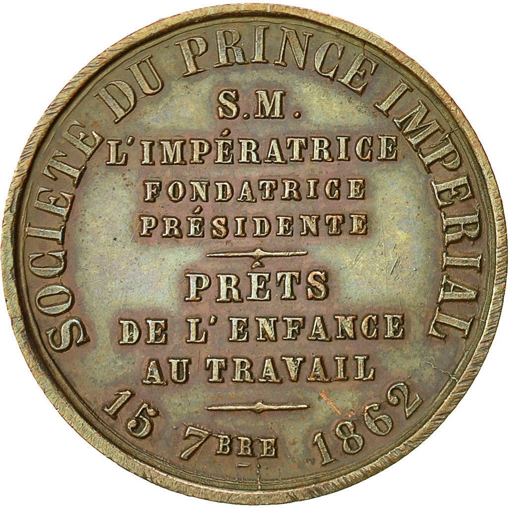 France, Jeton, Napoléon IV, Société du Prince Impérial, Enfance au Travail
