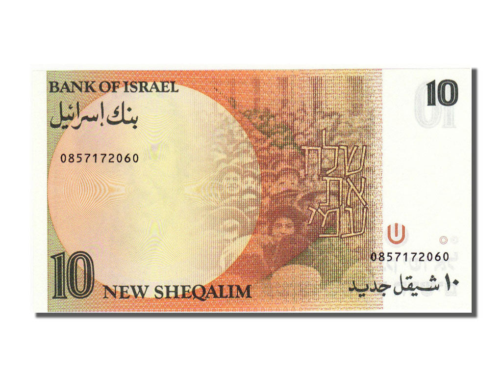 Biljet, Israël, 10 New Sheqalim, 1987, NIEUW