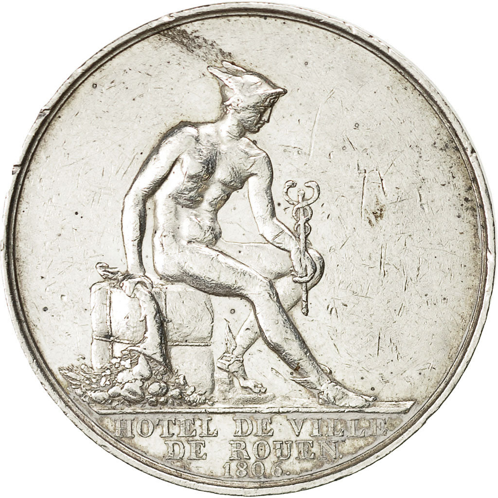 Frankreich, Medaille, Napoléon Ier, Hotel de Ville de Rouen, 1806, Denon, VZ