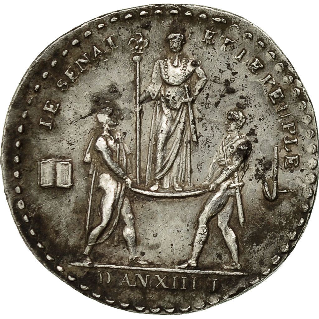 Frankrijk, Token, Napoléon, Quinaire, Sacre de l'Empereur, 1805, ZF+, Zilver