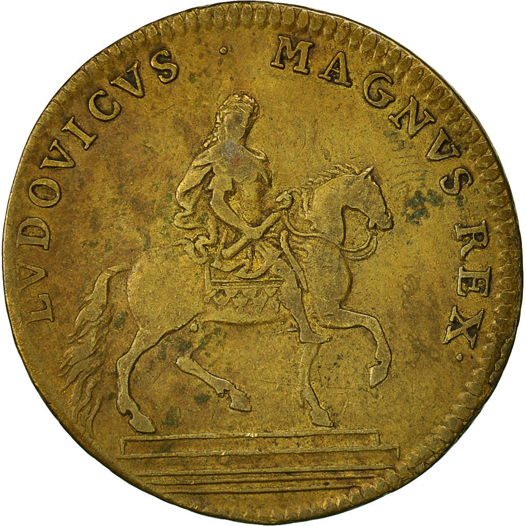 Francia, Token, Louis XIV, Ville de Paris, BB+, Rame, Feuardent:3442