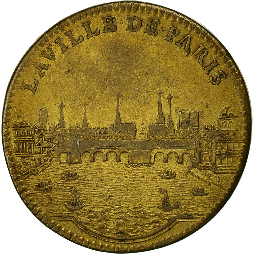 Francia, Token, Louis XIV, Ville de Paris, BB+, Rame, Feuardent:3442