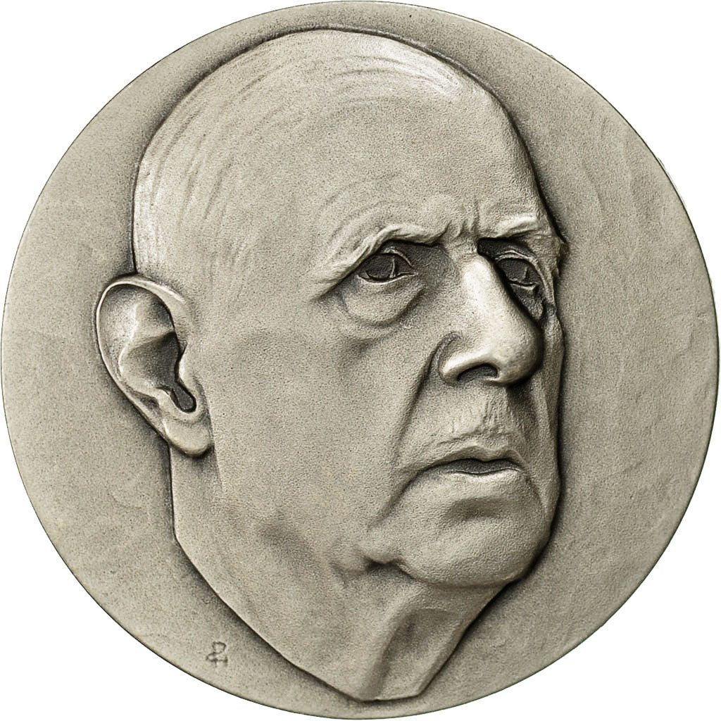 France, Medal, Charles De Gaulle, MS(63), Silver