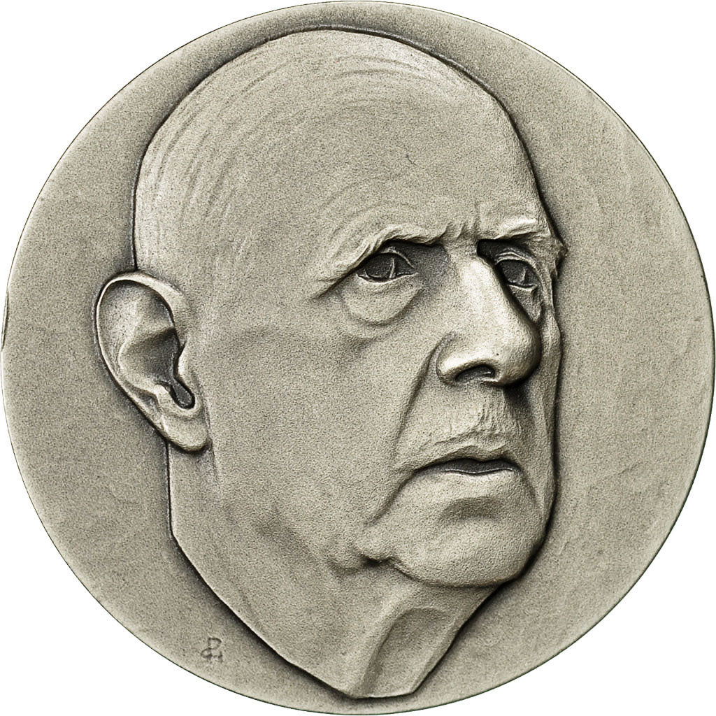 France, Medal, Charles De Gaulle, MS(63), Silver