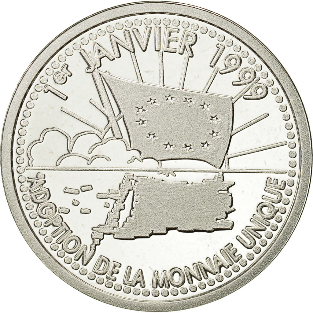 France, Medal, 10 Euro Essai, Adoption de la monnaie Unique, 1999, SPL+, Argent