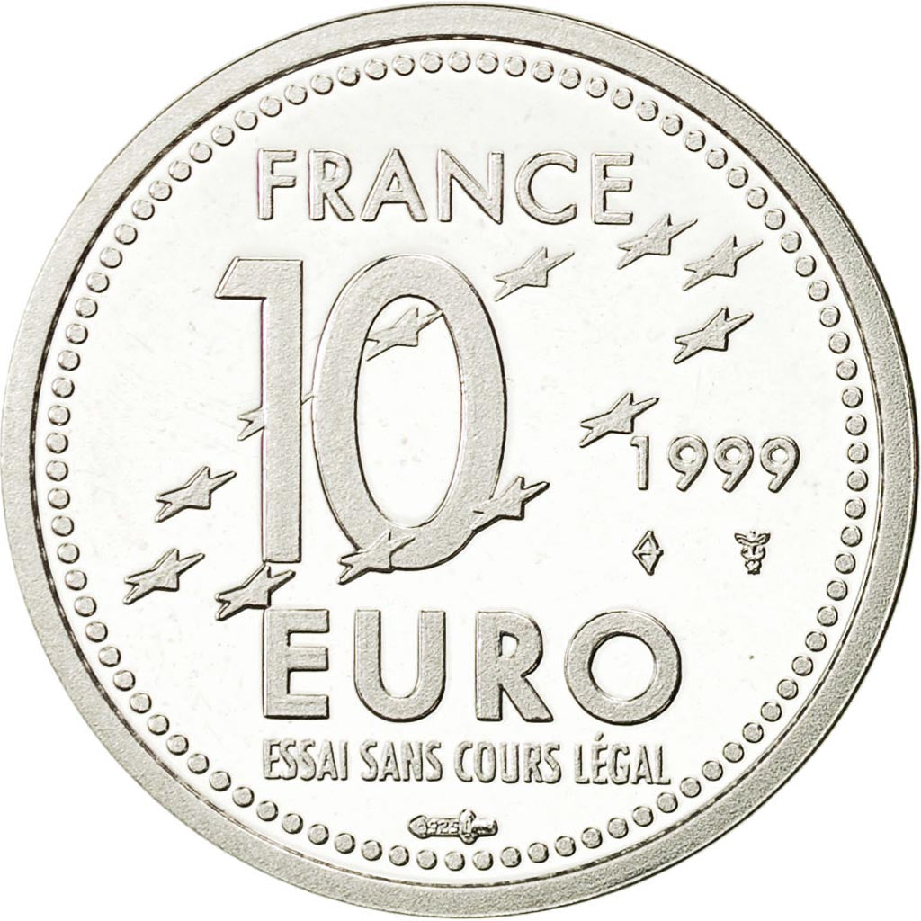 France, Medal, 10 Euro Essai, Adoption de la monnaie Unique, 1999, SPL+, Argent