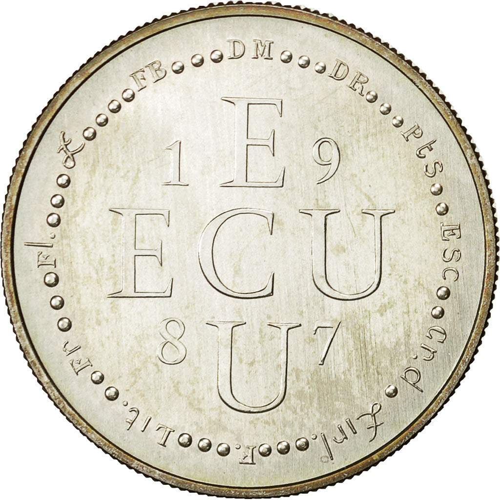 France, Medal, Ecu Europa, 1987, MS(64), Silver
