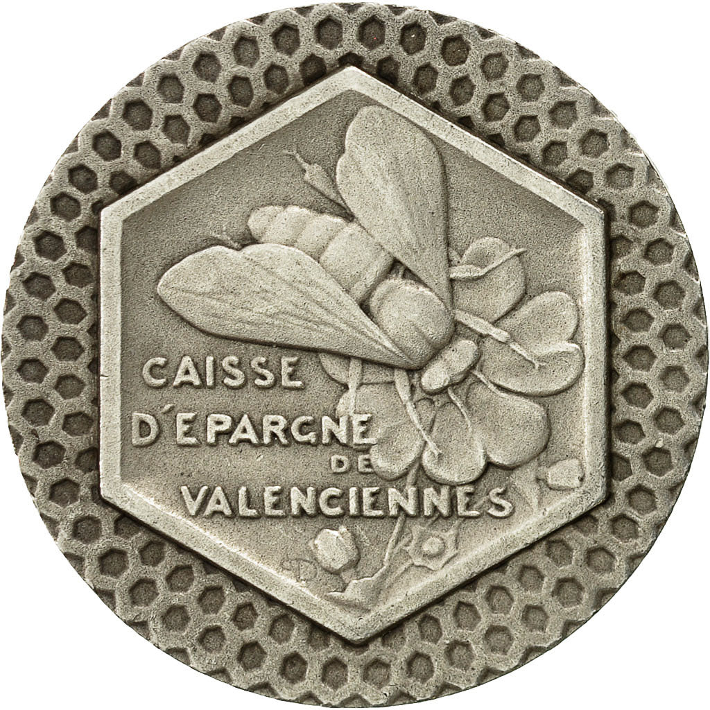 France, Token, Caisse d'Epargne de Valenciennes, MS(60-62), Silver