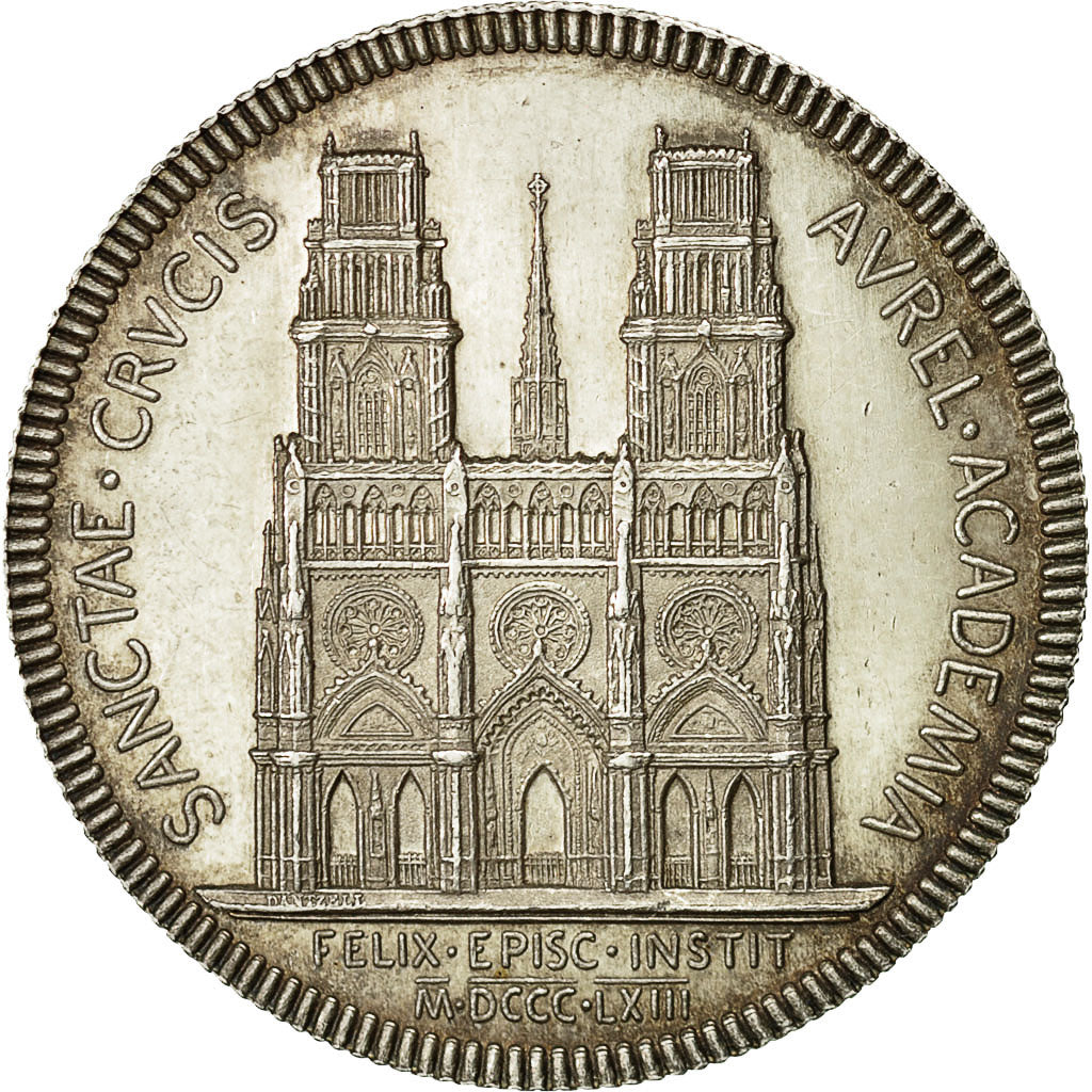 France, Jeton, Académie de la Sainte Croix, Orléans, 1863, SUP+, Argent