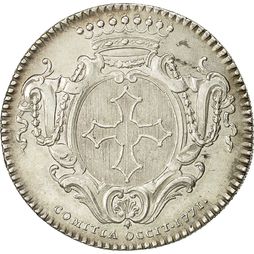 France, Token, Louis XV, Etats de Languedoc, 1771, Duvivier, AU(55-58), Silver