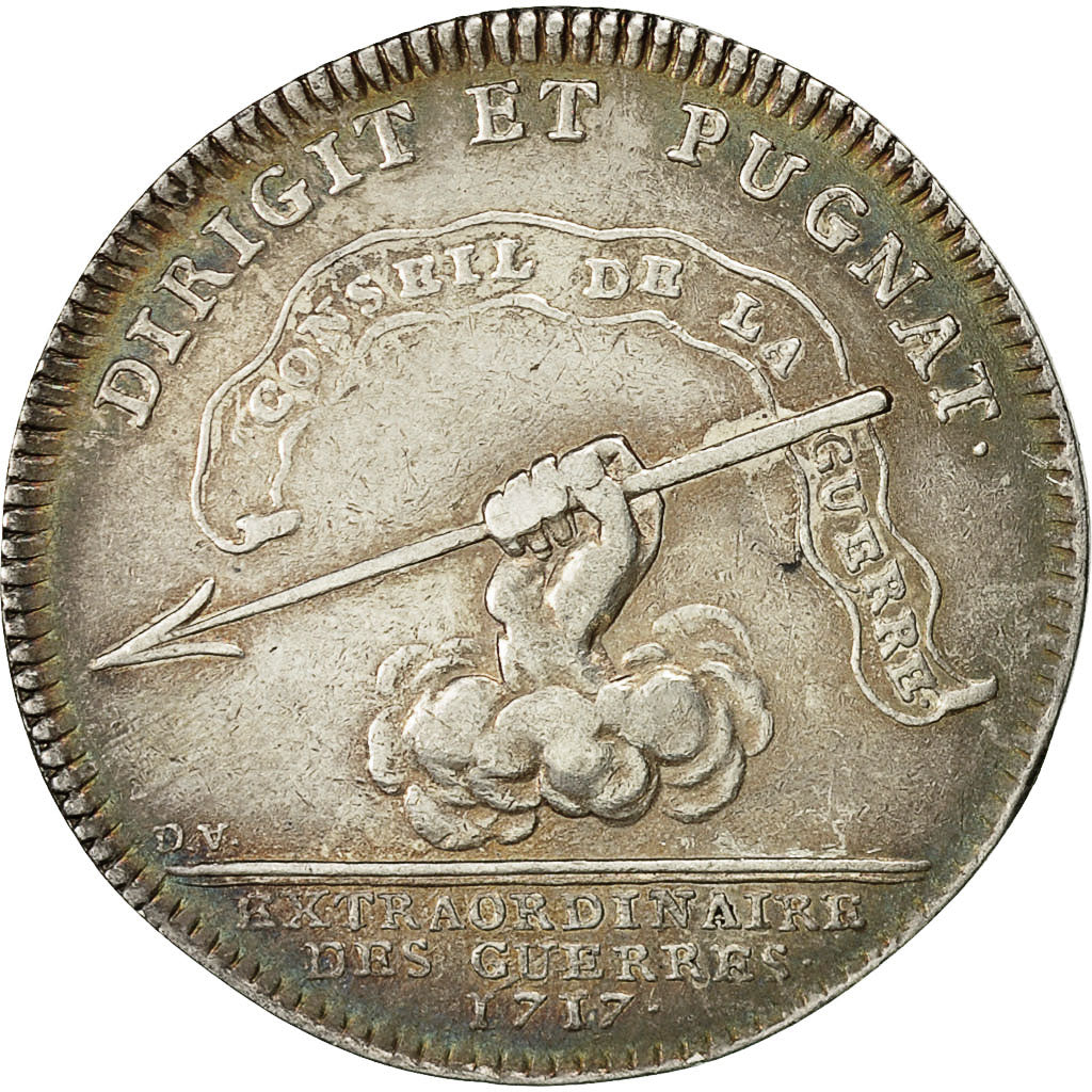 France, Jeton, Extraordinaire des Guerres, 1717, SUP+, Argent, Feuardent:759