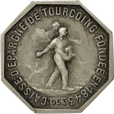 France, Medal, Caisse d'Épargne de Tourcoing, 1953, AU(55-58), Silver