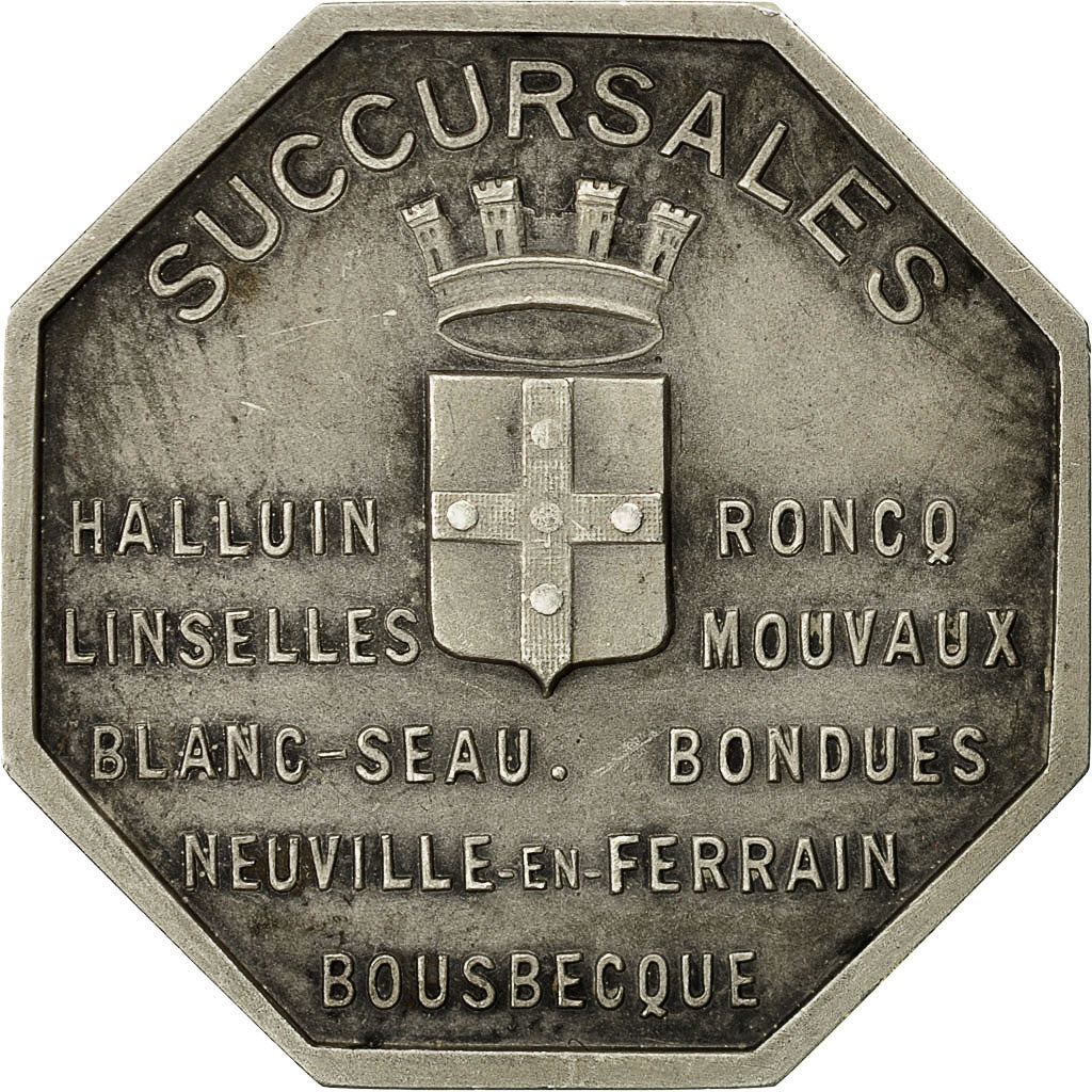 France, Medal, Caisse d'Épargne de Tourcoing, 1953, AU(55-58), Silver