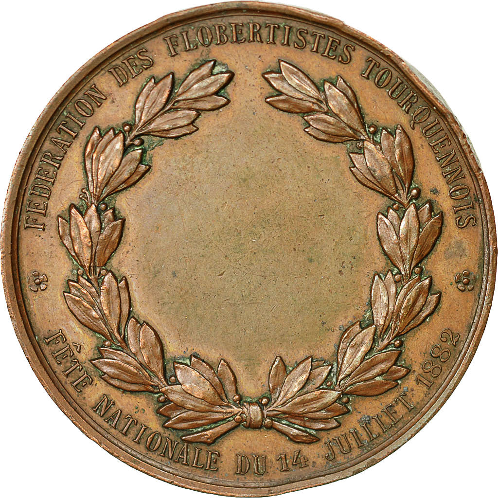 France, Medal, Fédération des Flobertistes Tourquennois, 1882, AU(55-58)