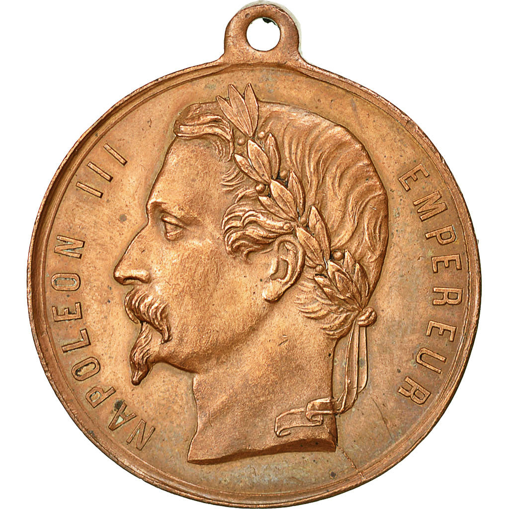 France, Medal, Napoléon III, Voyage du Nord, 1853, AU(50-53), Copper