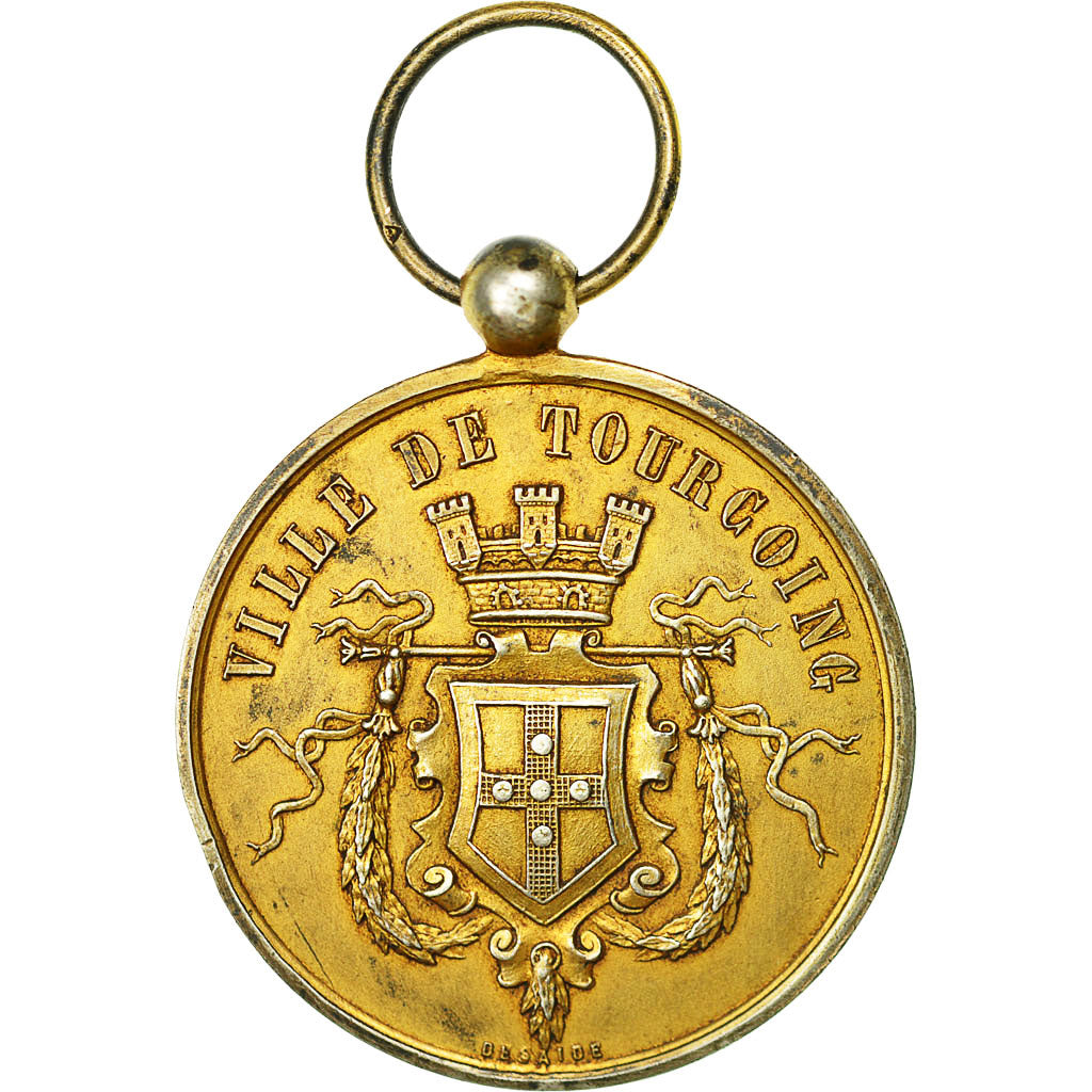 Francia, Medal, Ville de Tourcoing, 1913-1938, Desaide, BB+, Vermeil