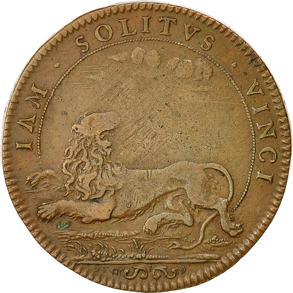 Frankreich, Medal, Louis XIV, Jeton au Lion, 1700, SS+, Messing