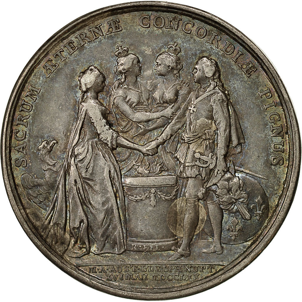 France, Medal, Mariage de Marie Antoinette et Louis XVI, 1770, Röettiers, SUP