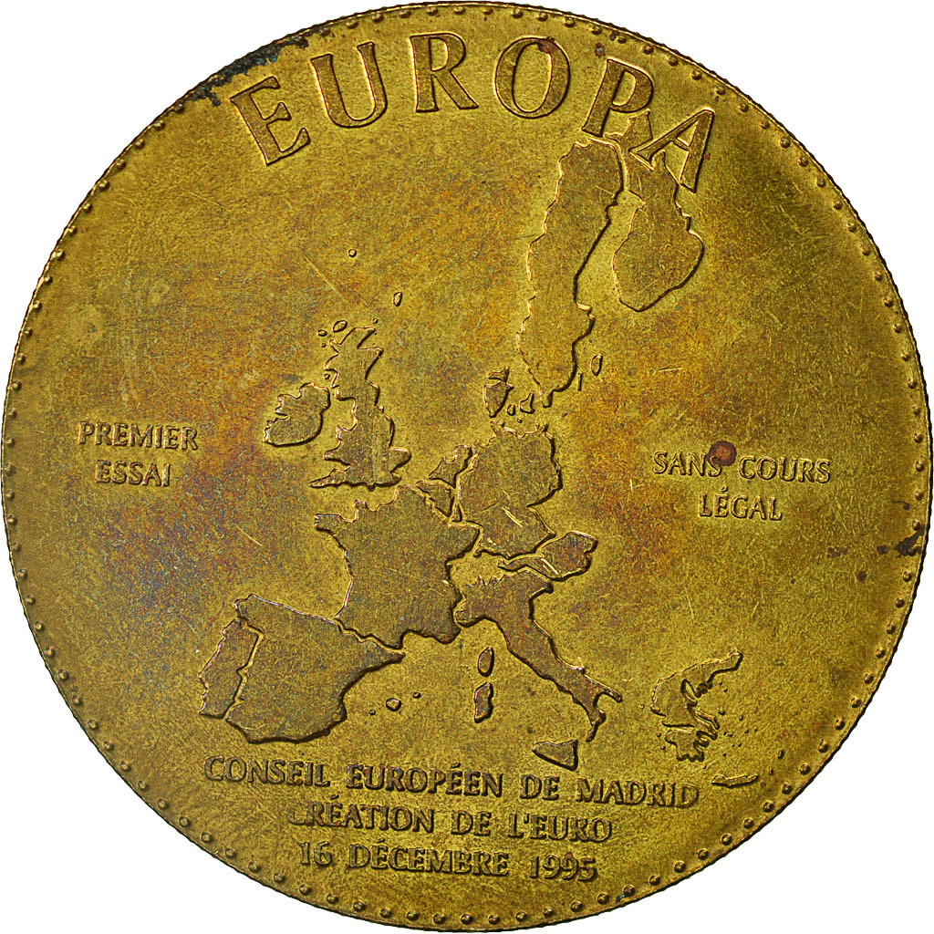 France, Medal, Europa, Essai n°1 Euro, 1995, MS(60-62), Bronze